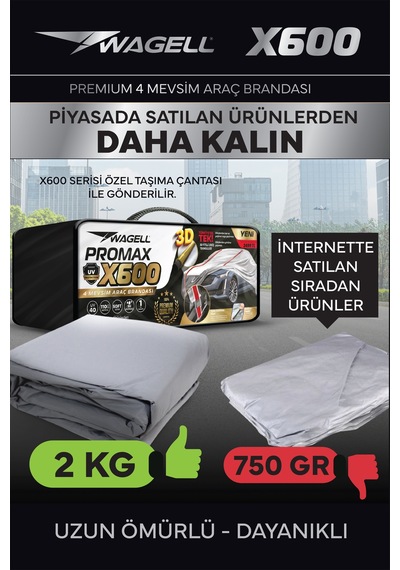Opel Mokka-e - X600 Klipsli 4 Mevsim Araba Brandası - Oto Çadır Örtü