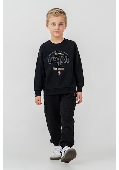 U.S. Polo Assn. Erkek Çocuk Nakışlı Siyah Uzun Kol Eşofman Takımı Us2629-c-v4 Us2629-c-v4