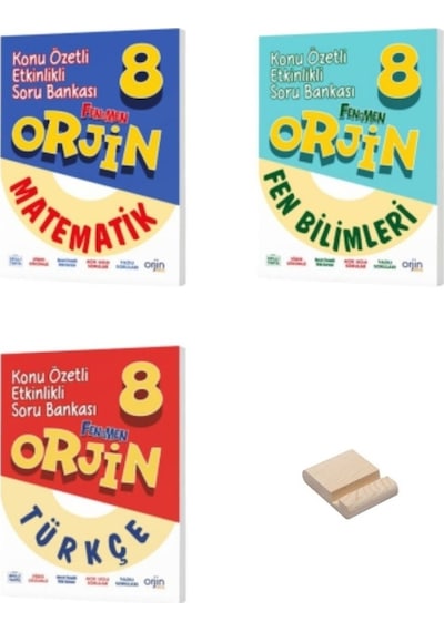 Orjin Lgs 8. Sınıf Matematik Fen Ve Türkçe Etkinlikli Konu Özetli 3lü Soru Bankası