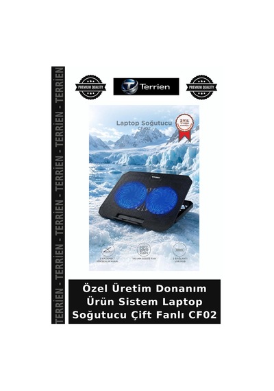 Özel Üretim Donanım Ürün Sistem Laptop Soğutucu Çift Fanlı Cf02