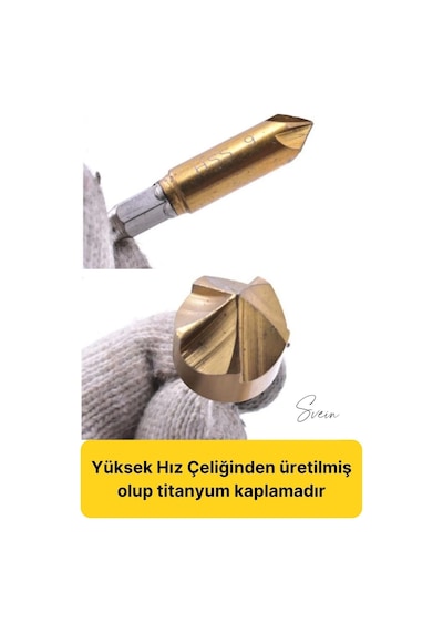 6 Parça Premium Titanyum Kaplama Hss Bits Uçlu Kırılmaz A Kalite Paslanmaz Havşa Açma Matkap Uç Seti