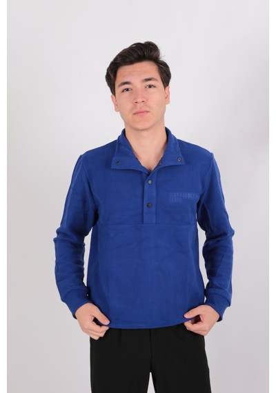 Five Pocket Fp24b2105 Erkek Dik Yaka Çıt Çıtlı Sweatshirt Sax