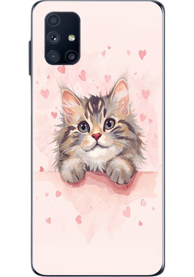 Samsung Galaxy M51 Uyumlu Benim Kedim Baskılı Silikon Kılıf Renkli