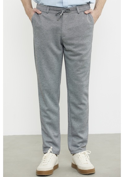 Sementa Yan Cepli Beli Lastikli Pantolon - Gri Gri