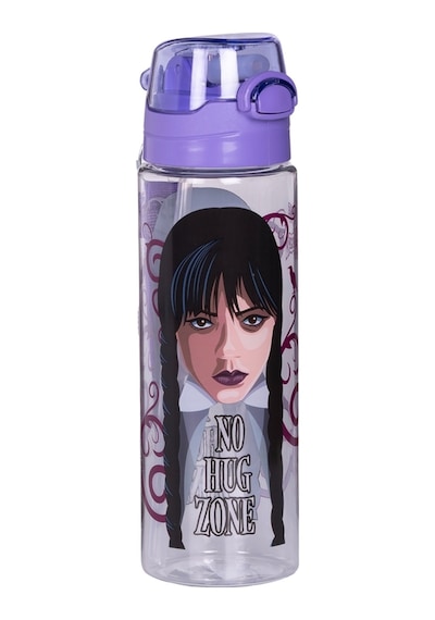 700ml Wednesday Pipetli Askılı Kilitlenebilir Su Matarası Mor