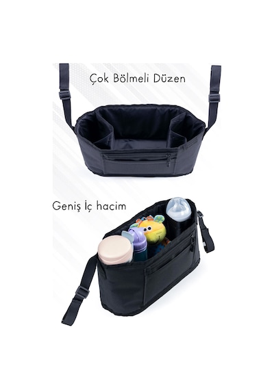 Kinder Baby Tiny Bebek Bakım Çantası Taşınabilir Organizer Siyah Siyah