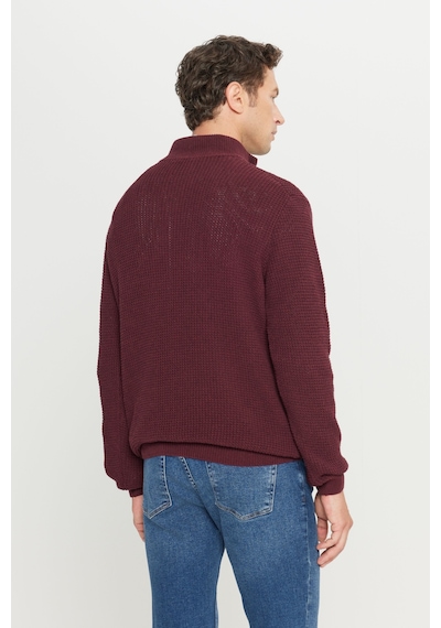 Ac&Co / Altınyıldız Classics Erkek Bordo Pamuklu Standart Fit Normal Kesim Bato Yaka Jakarlı Triko Kazak Ac&Co / Altınyıldız Classics Erkek Bordo Pamuklu Standart Fit Normal Kesim Bato Yaka Jakarlı Triko Kazak