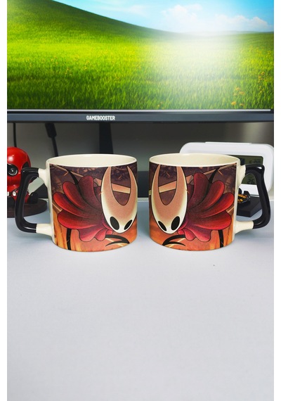 Hollow Knight Silksong Baskılı Seramik Lüks Kupa 1 Adet Özel Siyah Kulp Dalga Kulp V4d Çok Renkli