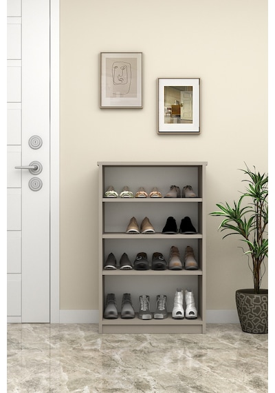 Asra Trend 4 Katlı Açık Raflı Ayakkabılık A-31 %100 MDF Modern Bot Uyumlu Düzenleyici Kül Gri Asra Trend 4 Katlı Açık Raflı Ayakkabılık A-31 %100 MDF Modern Bot Uyumlu Düzenleyici Kül Gri