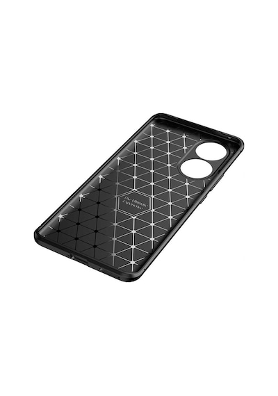 Huawei Nova 9 Kılıf Karbon Görünümlü Silikon Kamera Korumalı Üstün Koruma Ogaa Siyah