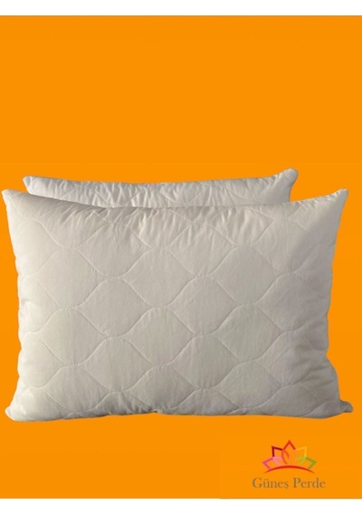 Pamuklu Kapitone Boncuk Silikon & Elyaf Yastık 600 Gr 2 Adet Beyaz
