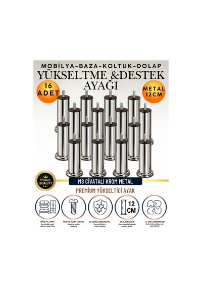 32'li Set 16 Adet Ayak Ve Aparat 12 Cm M8 Vidalı Metal Krom Ayak Mobilya Ayağı Baza Ayağı Kanepe Ayağı Koltuk Ayağı Yatak Ayağı Yükseltme Ayağı Dolap Ayak Sehpa Sandık Ayakları Değişim Destek Ayağı Gümüş Gümüş 32'li Set 16 Adet Ayak Ve Aparat 12 Cm M8 Vidalı Metal Krom Ayak Mobilya Ayağı Baza Ayağı Kanepe Ayağı Koltuk Ayağı Yatak Ayağı Yükseltme Ayağı Dolap Ayak Sehpa Sandık Ayakları Değişim Destek Ayağı Gümüş Gümüş