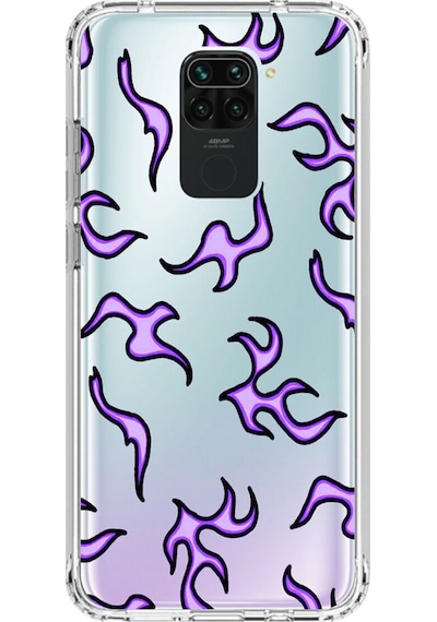 Xiaomi Redmi Note 9 Uyumlu Şeffaf Kılıf Wallpaper 3 Tasarımlı