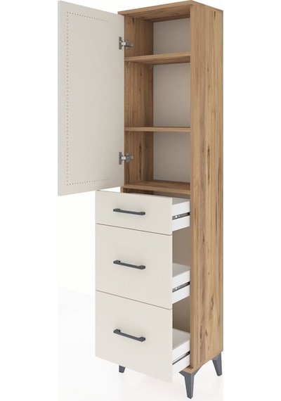 Arges Dolap 3 Raflı 3 Çekmeceli Tek Kapaklı 44x30x182 Çam-aytaşı Çam Arges Dolap 3 Raflı 3 Çekmeceli Tek Kapaklı 44x30x182 Çam-aytaşı Çam