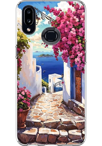 Samsung Galaxy A10s Uyumlu Ege'nin Kayıp Sokakları Baskılı Silikon Kılıf Renkli