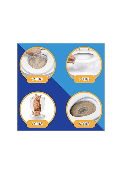 Kedi Tuvalet Eğitim Seti, Kedi Klozet Aparatı İle Pratik Eğitim Çözümü Açık Bej