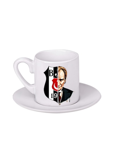 Beşiktaş Atatürk Türk Kahvesi Fincanı Beyaz