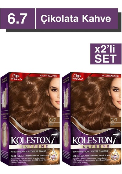 Koleston Supreme Kit Saç Boyası 6/7 Çikolata Kahve X2 Adet