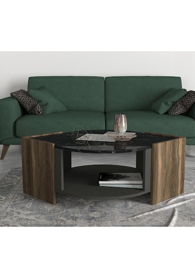 Dekorister Exclusive Marbel Orta Sehpa Ceviz-Mermer