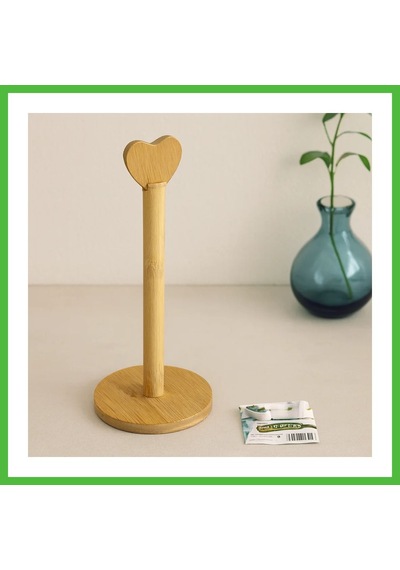 Vaveni Bambu Kağıt Havluluk Yuvarlak Taban 12 Cm Kalp Sap 28.5 Cm Arz ÇoK Renkli