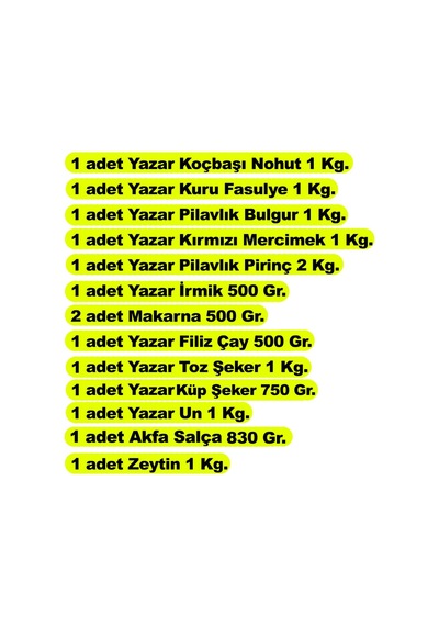 Yazar Ramazan Paketi 13'lü Set