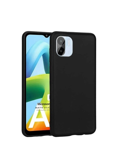 Matte Silicone Xiaomi Redmi A1 İçin Kılıf Siyah Redmi A1 İle Uyumlu Kılıf - Siyah