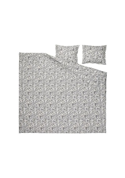 Ikea Rodgersıa Çift Kişilik Nevresim Seti, Gri-beyaz, 240x220/50x60 Cm