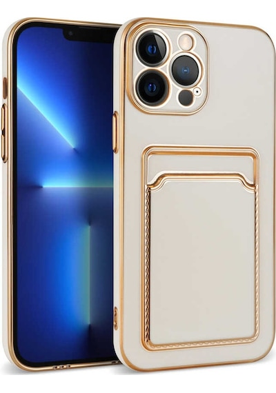 Zeyline Apple Uyumlu iPhone 12 Pro Max Zore Bark Kartlıklı Kapak-beyaz