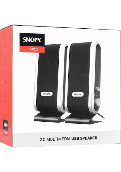 Snopy Sn-820 2.0 Siyah/Gümüş Lcd İnce Tasarım Usb Speaker