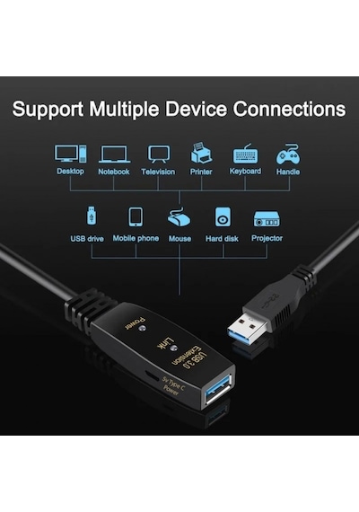 Usb 3.0 Extension Güçlendirilmiş Uzatma Kablosu 15m Usb 3.0 Uzatma Kablosu