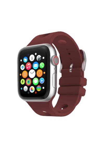 Apple Uyumlu Watch  10 42mm Delikli Tasarım Zore Krd-147 Silikon Kordon