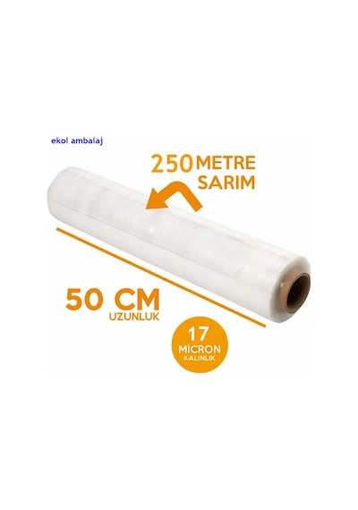Palet Streç Film 17 Mikron 50 Cm 250 Mt Palet Streç
