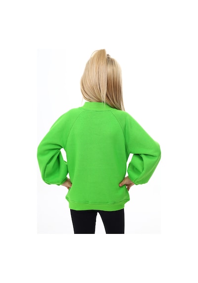 Toontoy Kız Çocuk Baskılı Sweatshirt Fıstık Yeşili