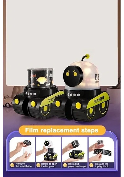 Hubrendy Kargo Robot Projeksiyon Gece Lambası Hoparlörlü Şarjlı Yıldızlı Gökyüzü Temalı Led Projeksi 3841984