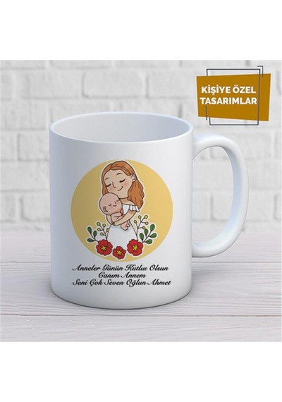 Kişiye Özel İsim Yazılabilir Anneler Günün Kutlu Olsun Canım Annem Kupa Bardak Çok Renkli