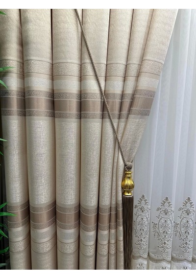Nivemeshome Defne Krem Ft614339 V-101 1/3 Sık Pileli Fon Perde Apm Krem