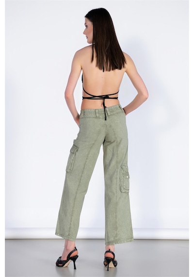 Bpf Normal Bel Wide Leg Kargo Pantolon-haki Haki