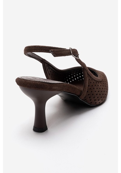 Luvishoes Uvıen Kahverengi Süet Kadın Topuklu Ayakkabı