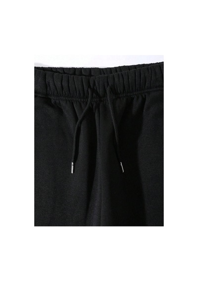 Tarzsokak Letter Graphic Drawstring Waist Pants Siyah