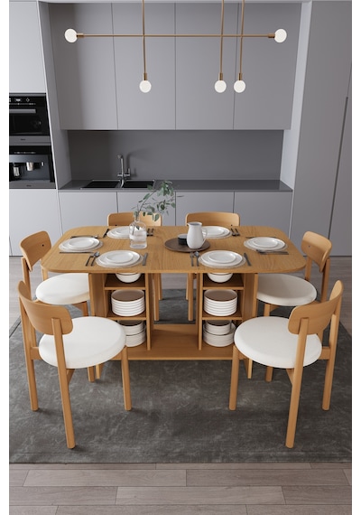 Modern Dolaplı 6 Kişilik Mutfak Yemek Masası Ve Sandalye %100 Mdf Mutfak Yemek Odası Masası Takımı Ymt06 Karına Modern Dolaplı 6 Kişilik Mutfak Yemek Masası Ve Sandalye %100 Mdf Mutfak Yemek Odası Masası Takımı Ymt06 Karına
