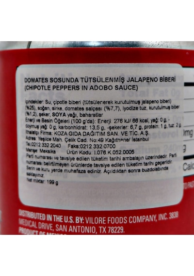 La Costena Chipotle Domates Soslu Tütsülenmiş Jalapeno Biberi 199 G