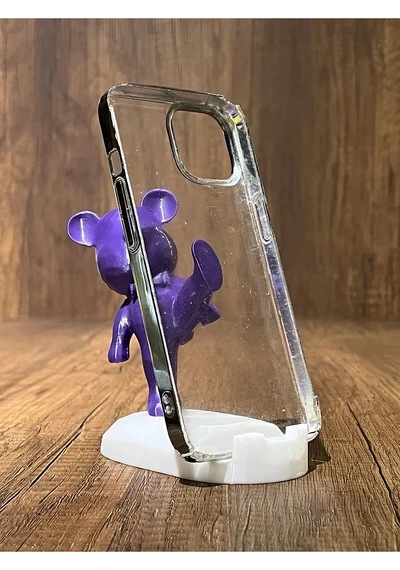 Tekme Atan Ayıcık Telefon Standı Mor