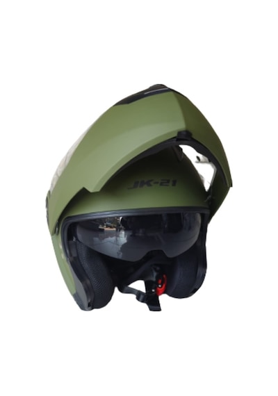 Jeıkaı Jk-21 Çene Açılır Güneş Vizörlü Mat Yeşil Kask