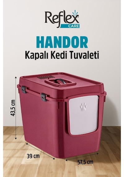 Reflex Care Handor Kapalı Kedi Tuvaleti Mor 57,5 X 43,5 X 39 Cm