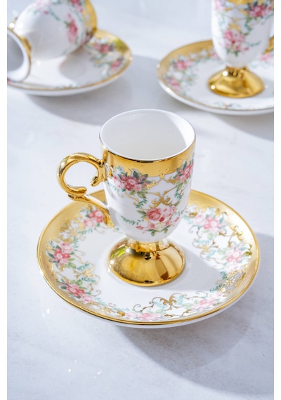 Acar Martine 6 Kişilik Kahve Fincan Takımı - 90 Ml Renkli