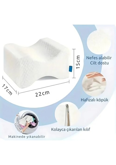 Visco Ortopedik Bacak Arası Yastığı Hamileler İçin Destek Minderi Bel, Bacak Ve Kalça Hassasiyetsı İçin Genel