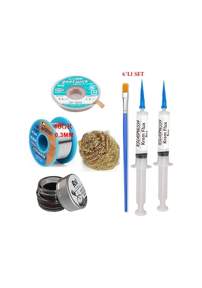 Mechanic Lehim Teli 0,3mm 40gr Havya Uc Temizleyici Rslasm Flux Ve Cp-3515 Lehim Emme Teli Seti1 St05