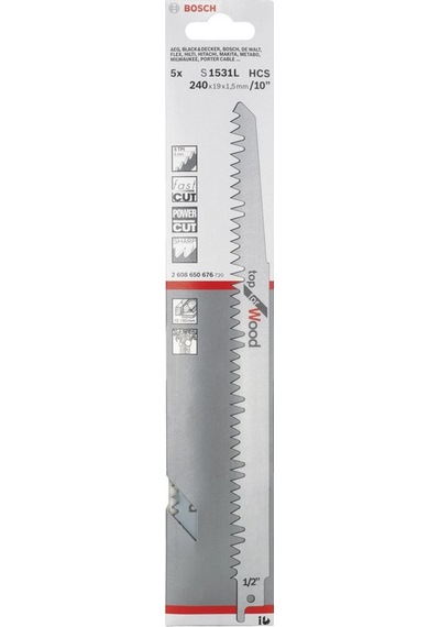 Bosch Top Serisi Ahşap İçin Panter Testere Bıçağı S 1531 L - 5'li