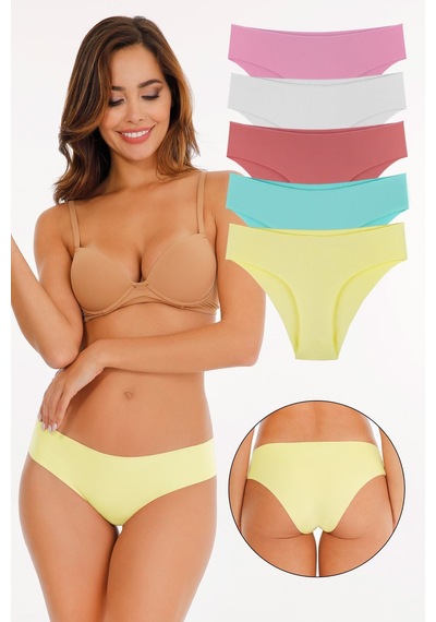 Sensu Kadın Bikini Lazer Kesim 5'li Külot Set - Kts2050 Çok Renkli