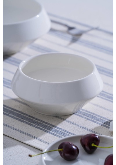 Acar Jea-07389 Rumi Beyaz Porselen 14 Cm Yuvarlak Kase 6 Adet